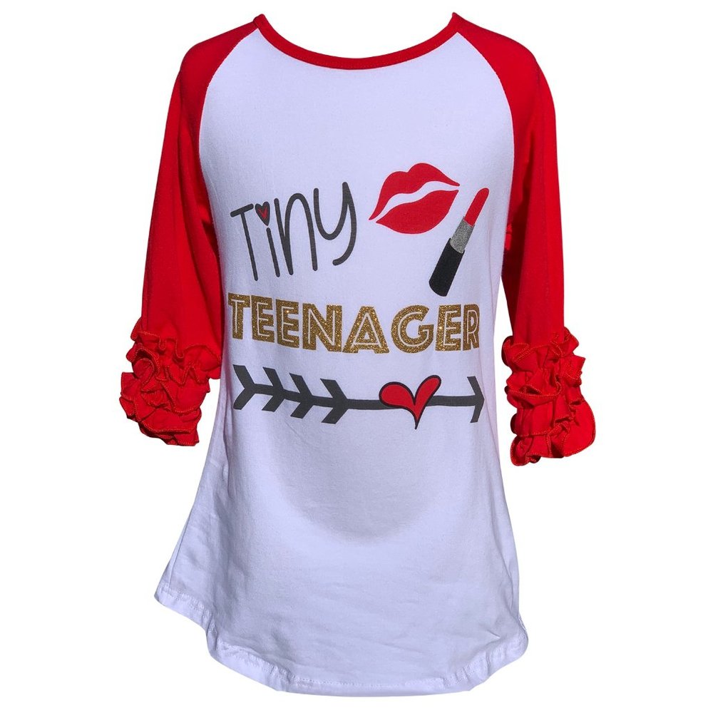 Little Girl Kids Tiny Teenager Valentine’s Day School Party Tee Shirt Top 2T-7